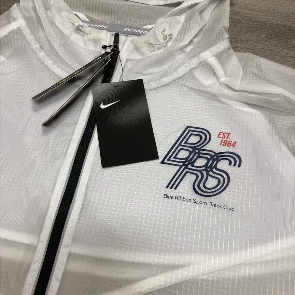 Nike Blue Ribbon Sports Running Jacket White/Blue Void CJ4502-100 Size SMALL